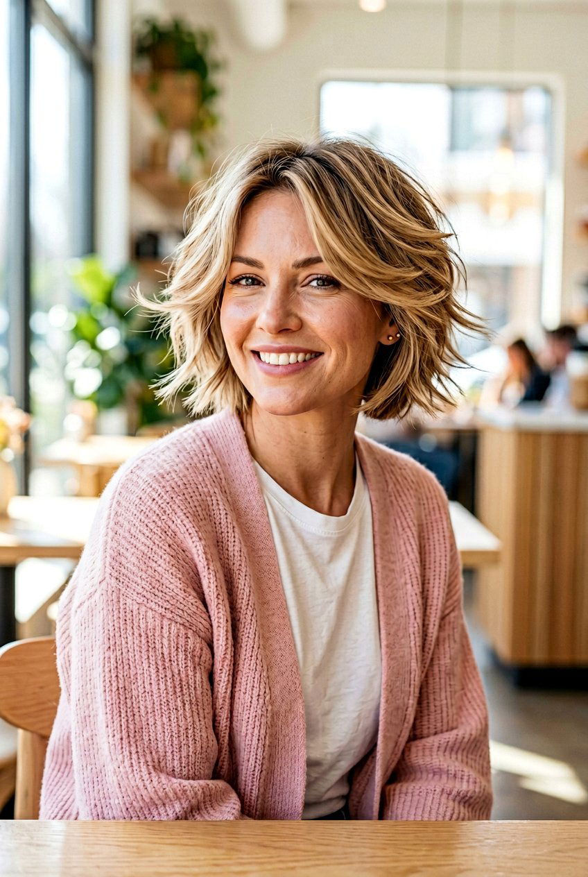 Feathered Airy Bob - 20 airy bob for mature fine hair - 20 airy bob for mature fine hair