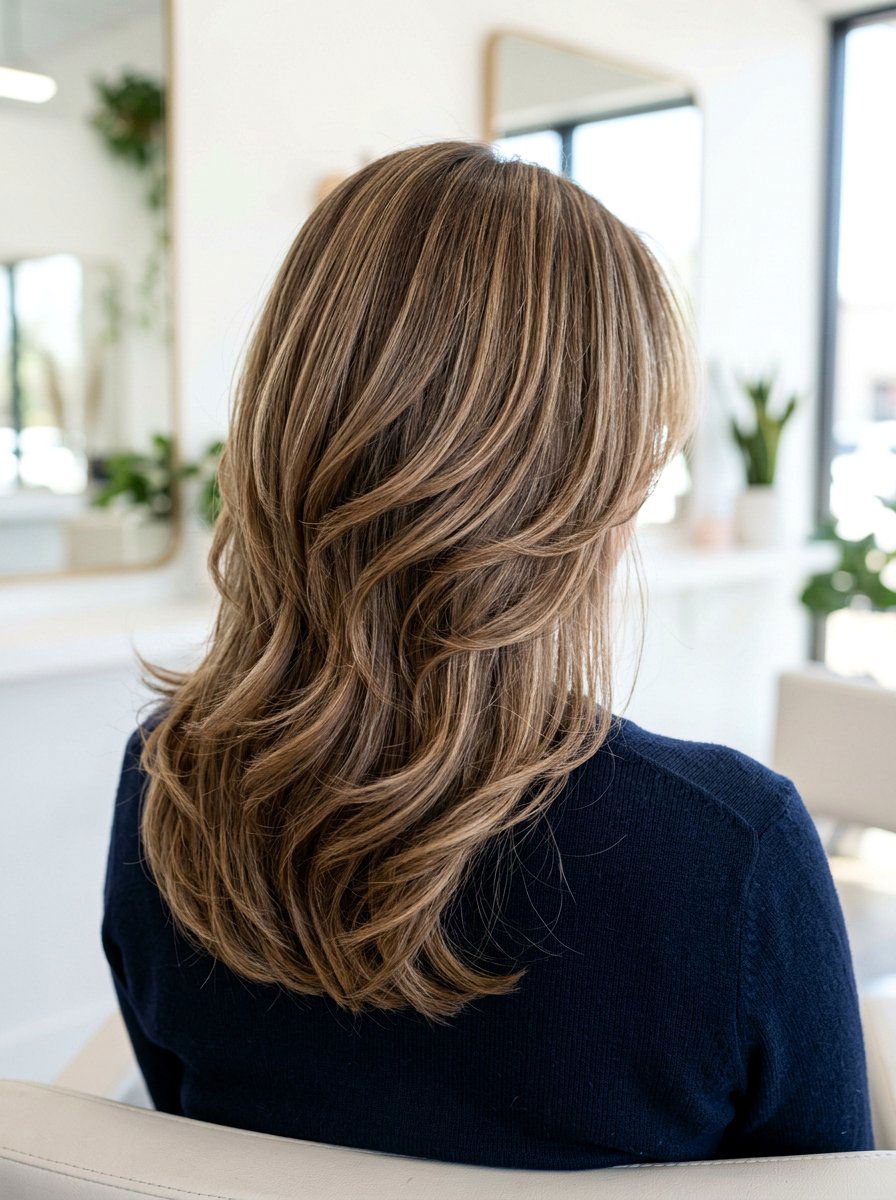 Feathered Back Layered Haircut - 20 soft glam hairstyle for mature women - 20 soft glam hairstyle for mature women