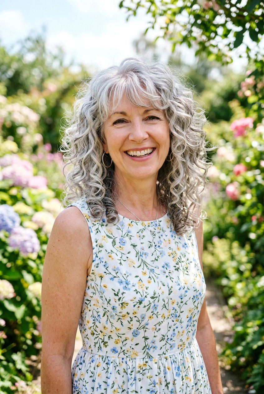 Feathered Bangs With Curls - 20 feathered bangs for older women - 20 feathered bangs for older women