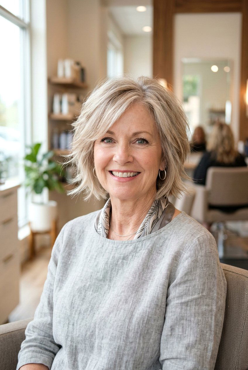 Feathered Bob Haircut - 20 short hairstyles for women over 60 - 20 short hairstyles for women over 60
