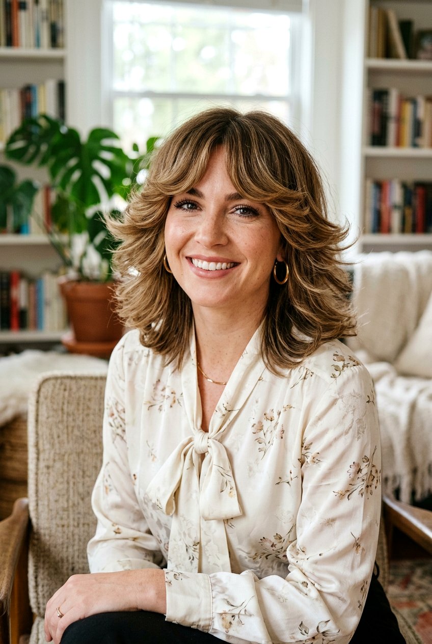 Feathered Bob With Curtain Bangs - 20 curtain bangs with bob for mature women - 20 curtain bangs with bob for mature women