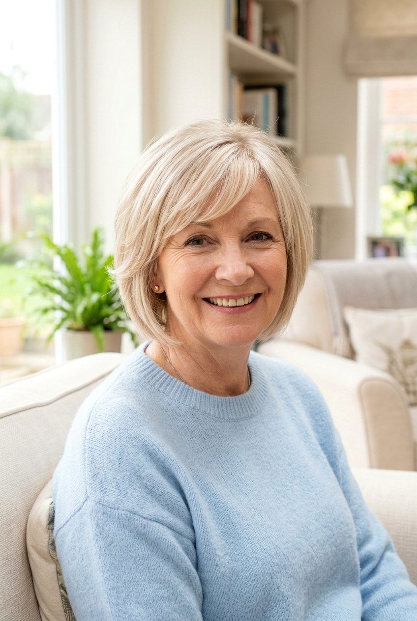 Feathered Bob With Side Swept Fringe - 20 side swept fringe for women over 50 - 20 side swept fringe for women over 50