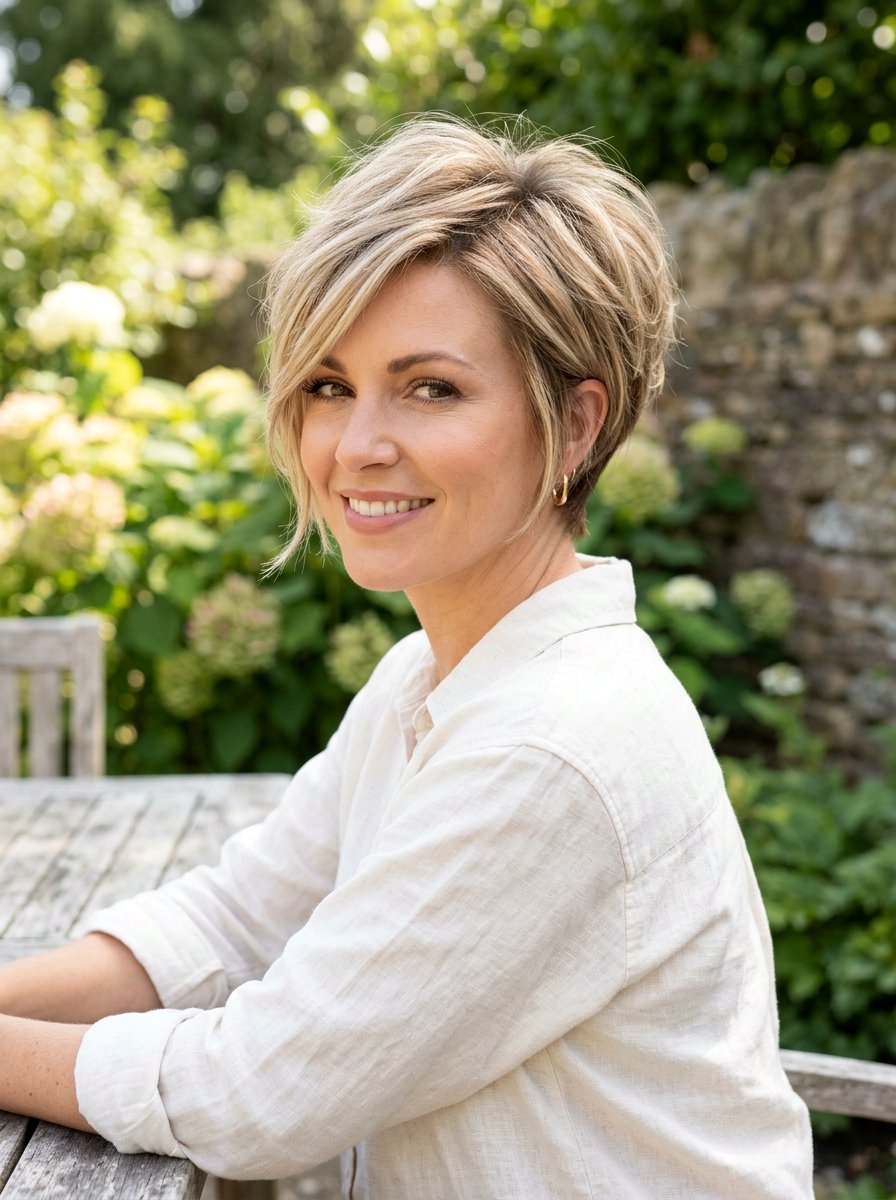 Feathered Crown Pixie Bob Haircut - 20 short haircut with feathered crown - 20 short haircut with feathered crown