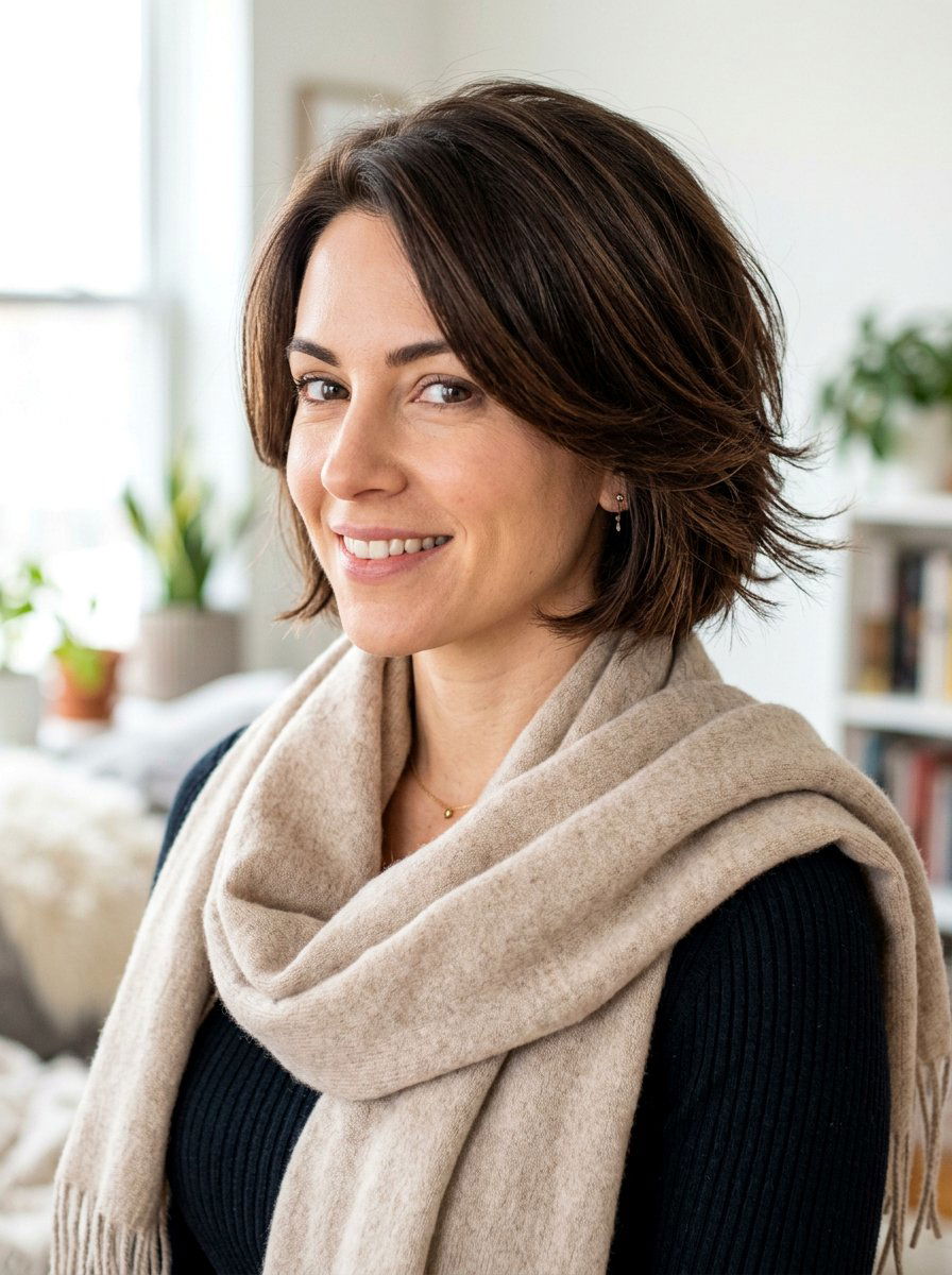 Feathered End Bob - 20 polished bob for fine straight hair - 20 polished bob for fine straight hair