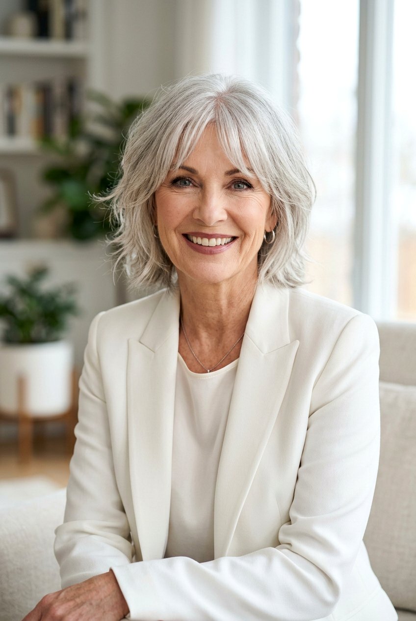 Feathered Haircut With Curtain Bangs - 20 curtain bangs for women over 60 - 20 curtain bangs for women over 60