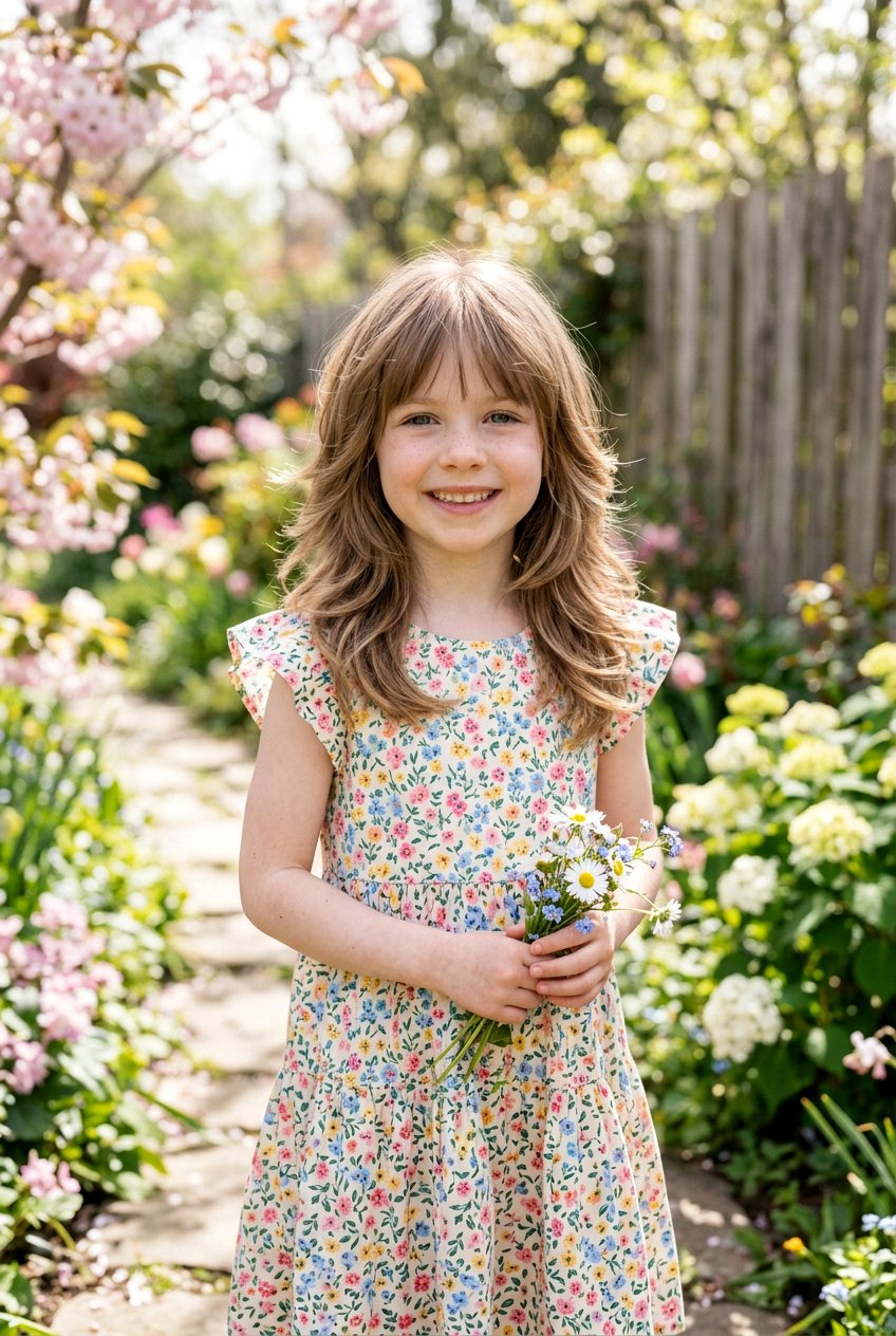 Feathered Haircut With Wispy Bangs - 20 little girls haircut ideas with bangs - 20 little girls haircut ideas with bangs