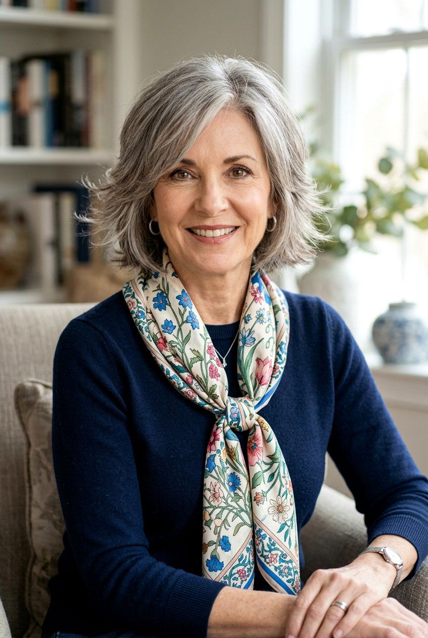 Feathered Layered Bob - 20 low maintenance layered bob for mature women - 20 low maintenance layered bob for mature women