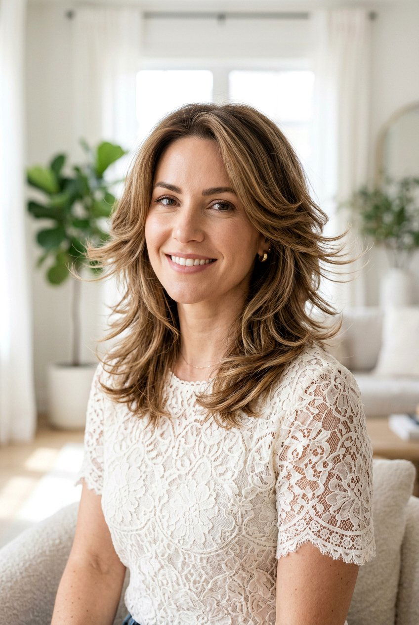 Feathered Layered Haircut - 20 medium haircut to add volume to fine hair - 20 medium haircut to add volume to fine hair