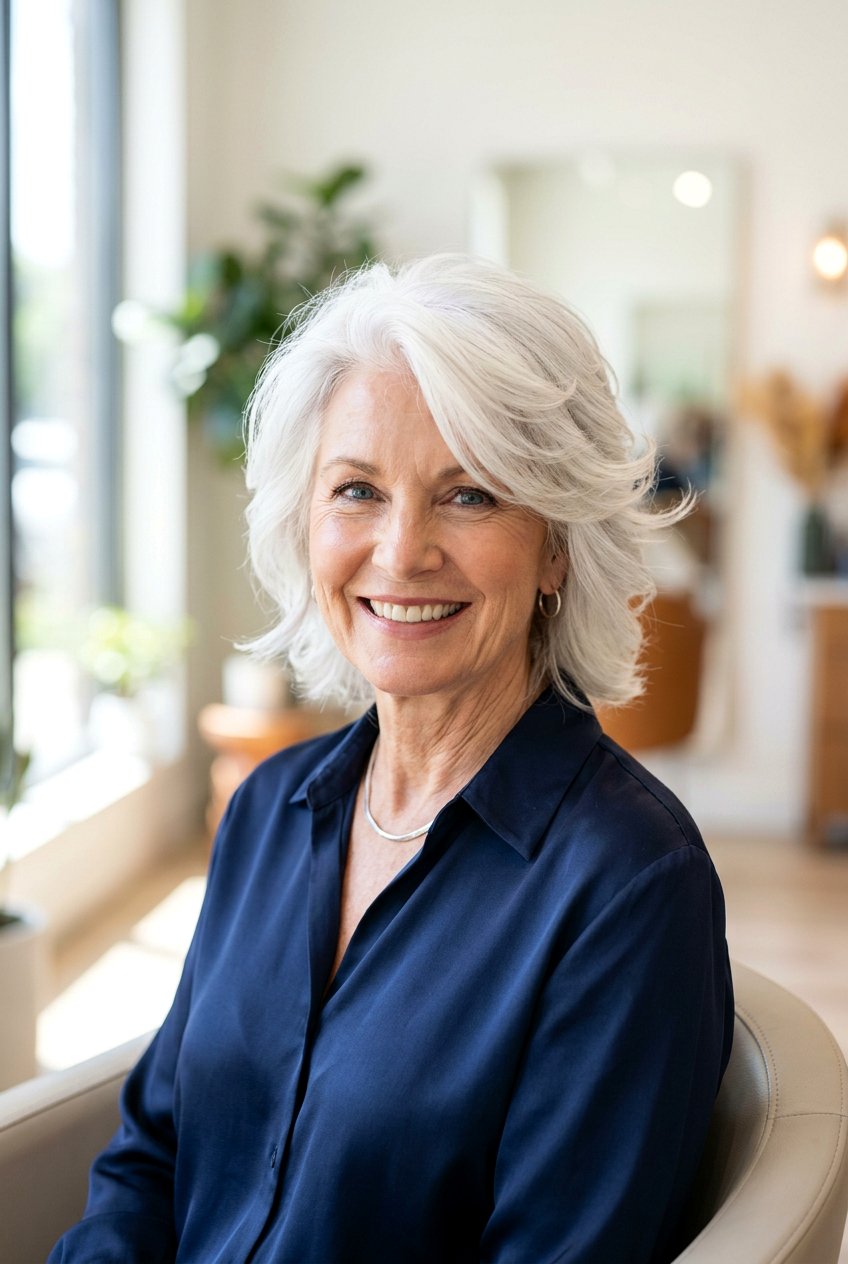 Feathered Layered Haircut - 20 best haircuts for women over 60 - 20 best haircuts for women over 60