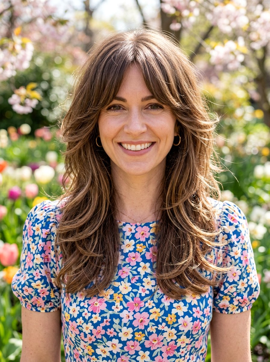 Feathered Layered Shag With Curtain Fringe - 20 layered shag with curtain fringe - 20 layered shag with curtain fringe