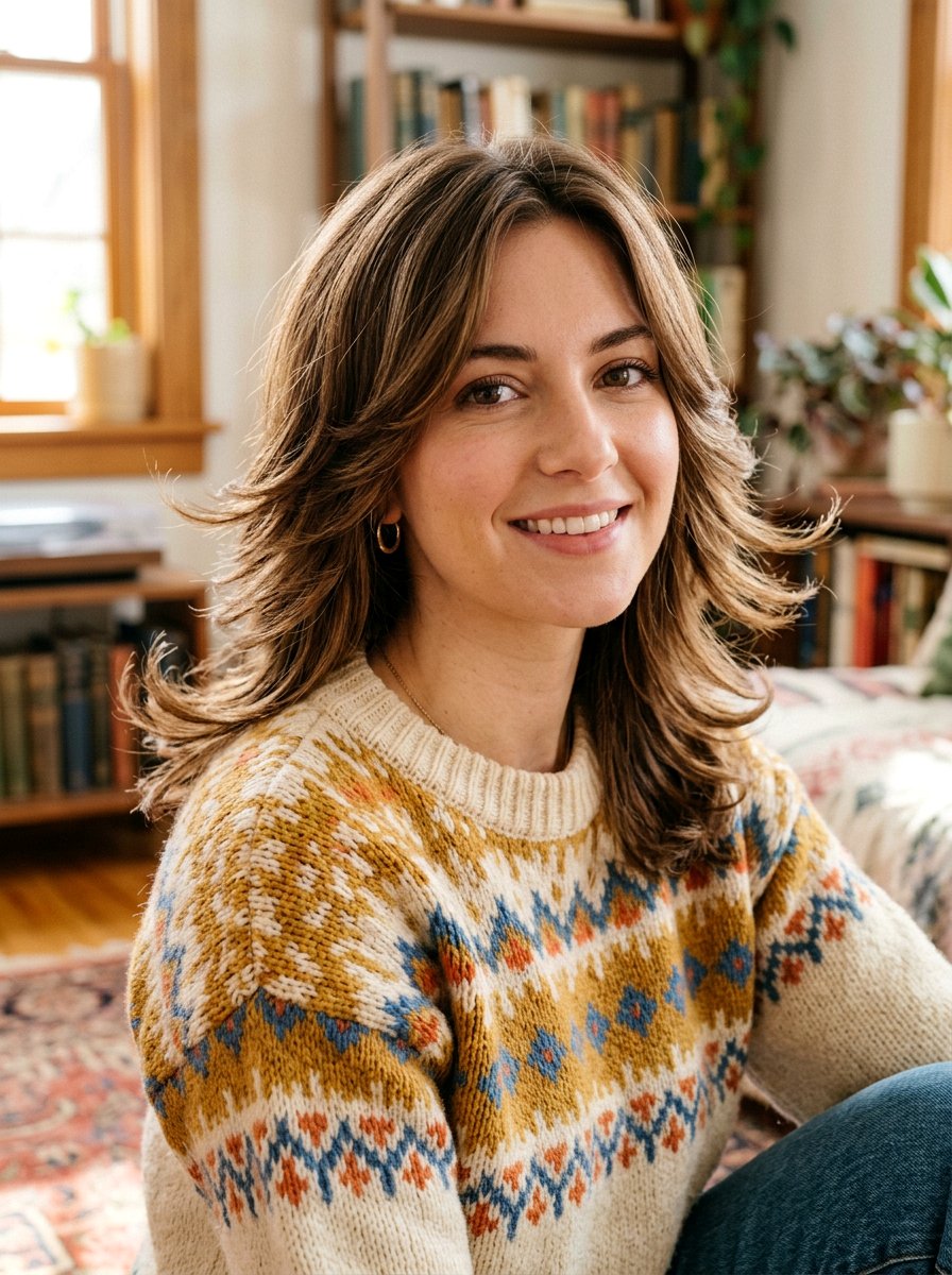 Feathered Layered Shoulder Length Cut - 20 glossy layered shoulder length haircut - 20 glossy layered shoulder length haircut