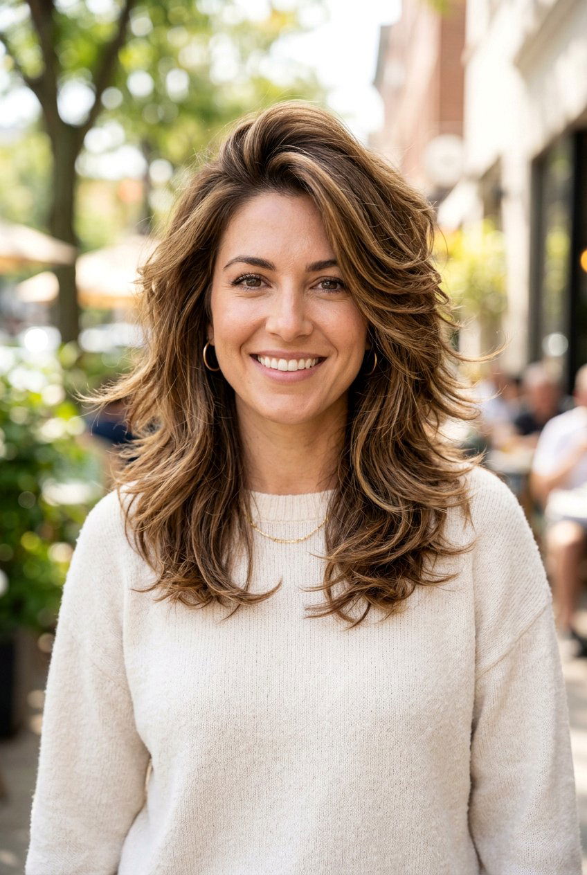 20 Beautiful Feathered Long Layers for Thick Hair to Try