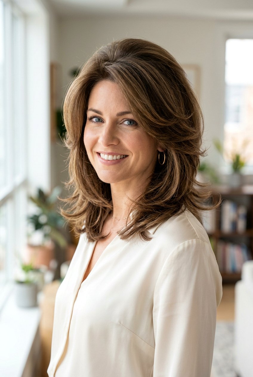 Feathered Layers With Volume At Crown - 20 70s feathered layers haircut - 20 70s feathered layers haircut