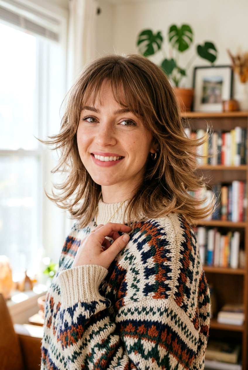 Feathered Layers With Wispy Bangs - 20 long layers with wispy bangs women - 20 long layers with wispy bangs women