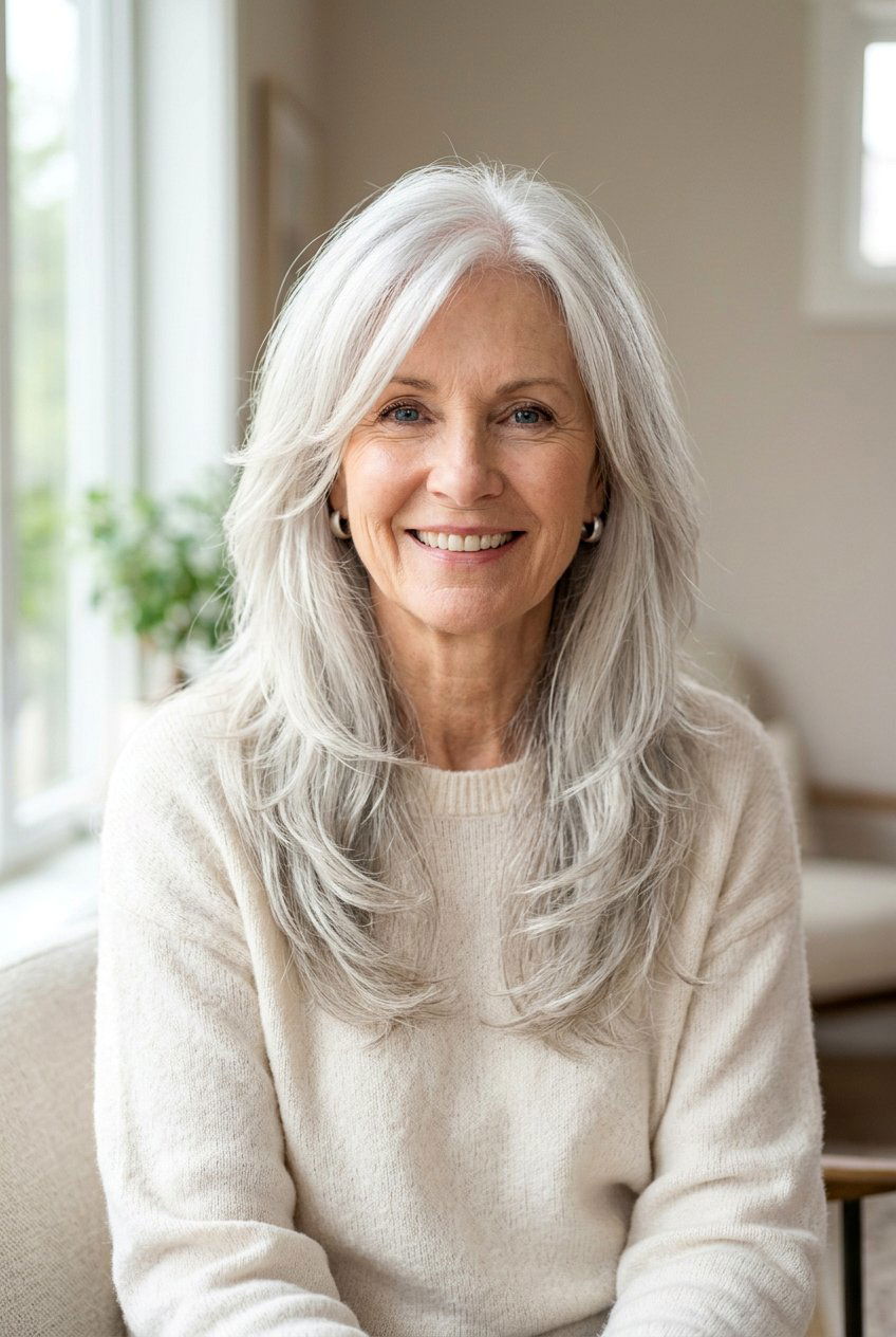 Feathered Long Haircut for Women Over 60 - 20 long haircut for women over 60 - 20 long haircut for women over 60