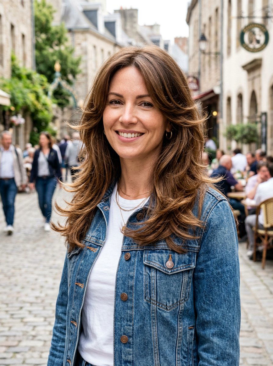 Feathered Long Layers Blowout - 20 glossy blowout layers for long hair - 20 glossy blowout layers for long hair