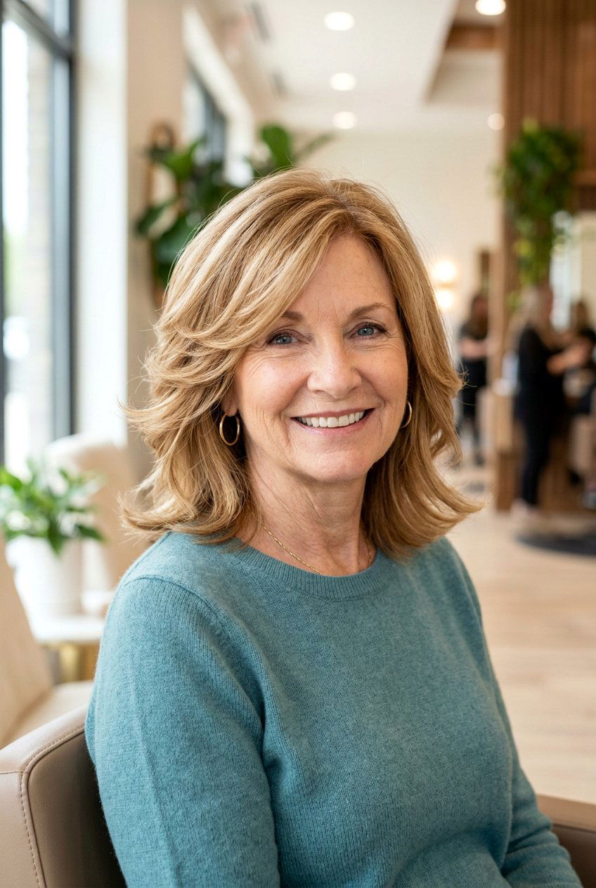 Feathered Medium Haircut - 20 flattering haircuts for older women - 20 flattering haircuts for older women