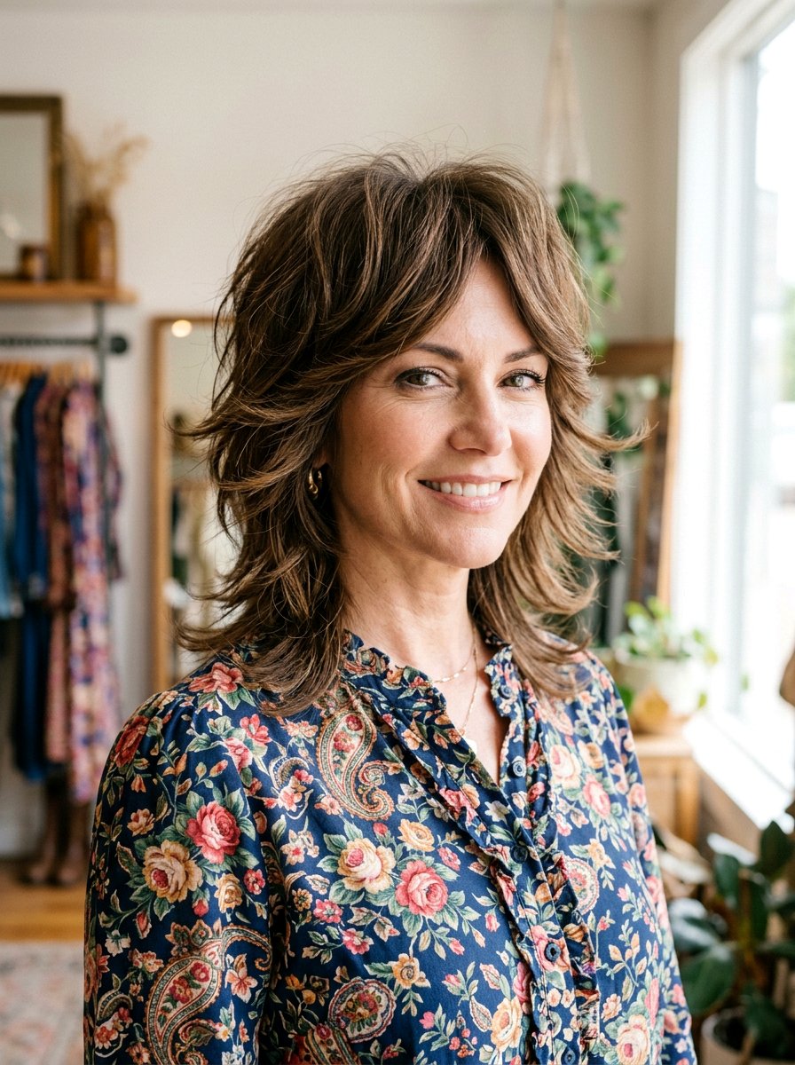 Feathered Medium Shag - 20 simple hairstyle for medium shag haircut - 20 simple hairstyle for medium shag haircut