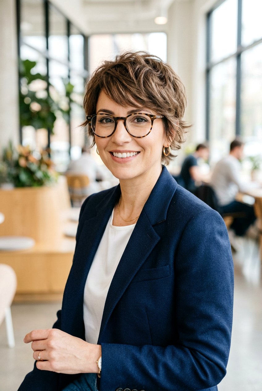 Feathered Pixie Cut With Glasses - 20 flattering short haircut for women with glasses - 20 flattering short haircut for women with glasses