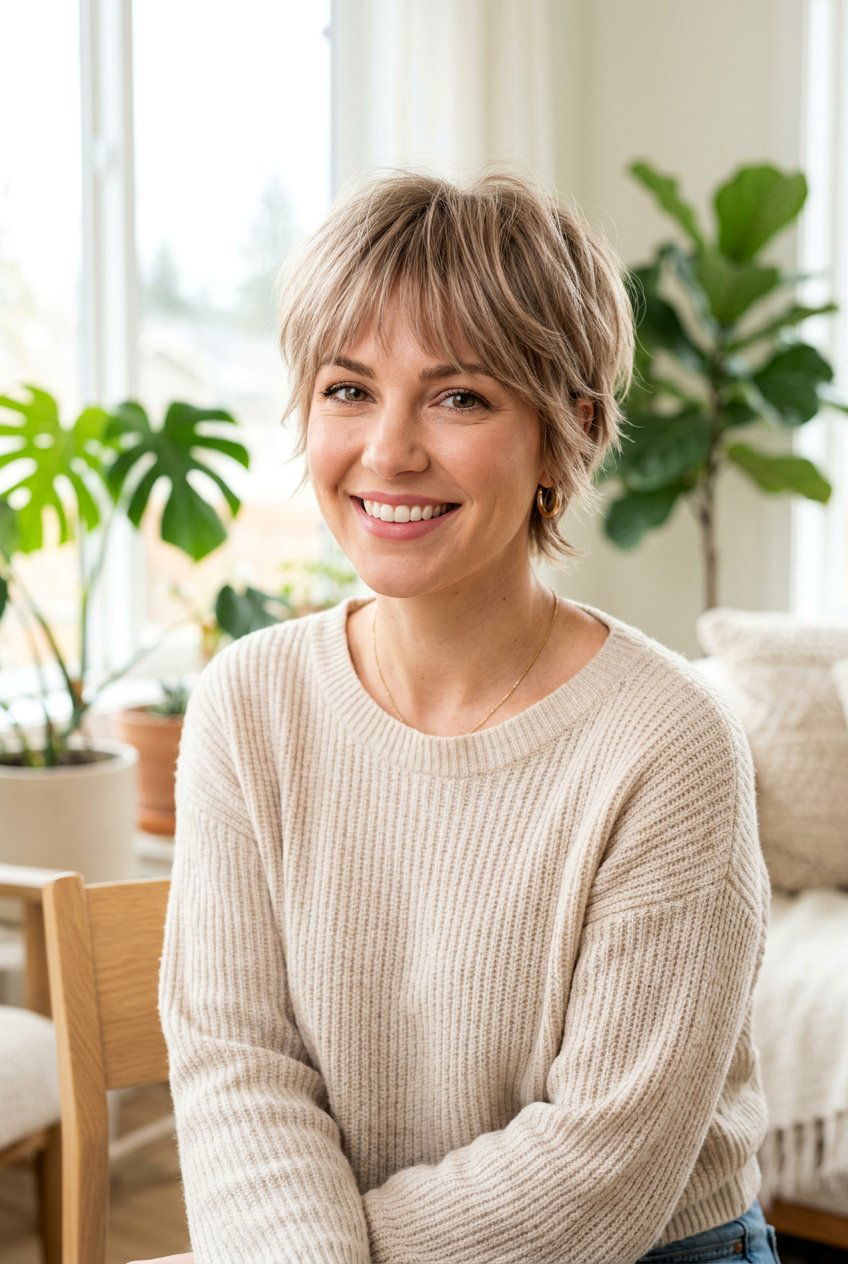 Feathered Pixie Cut With Soft Fringe - 20 feathered short pixie haircut - 20 feathered short pixie haircut