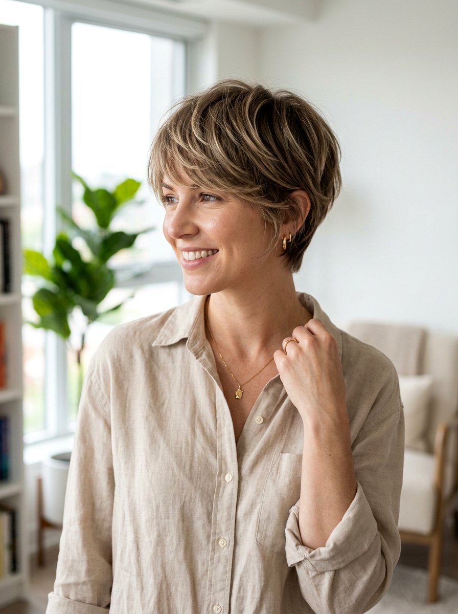 Feathered Pixie Haircut - 20 soft feathered pixie for older women - 20 soft feathered pixie for older women