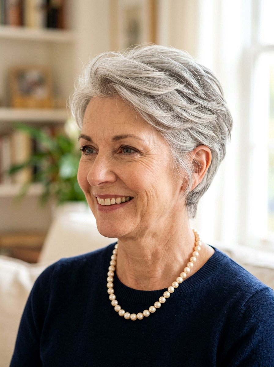 Feathered Pixie Haircut Look - 20 soft cropped pixie for mature women - 20 soft cropped pixie for mature women