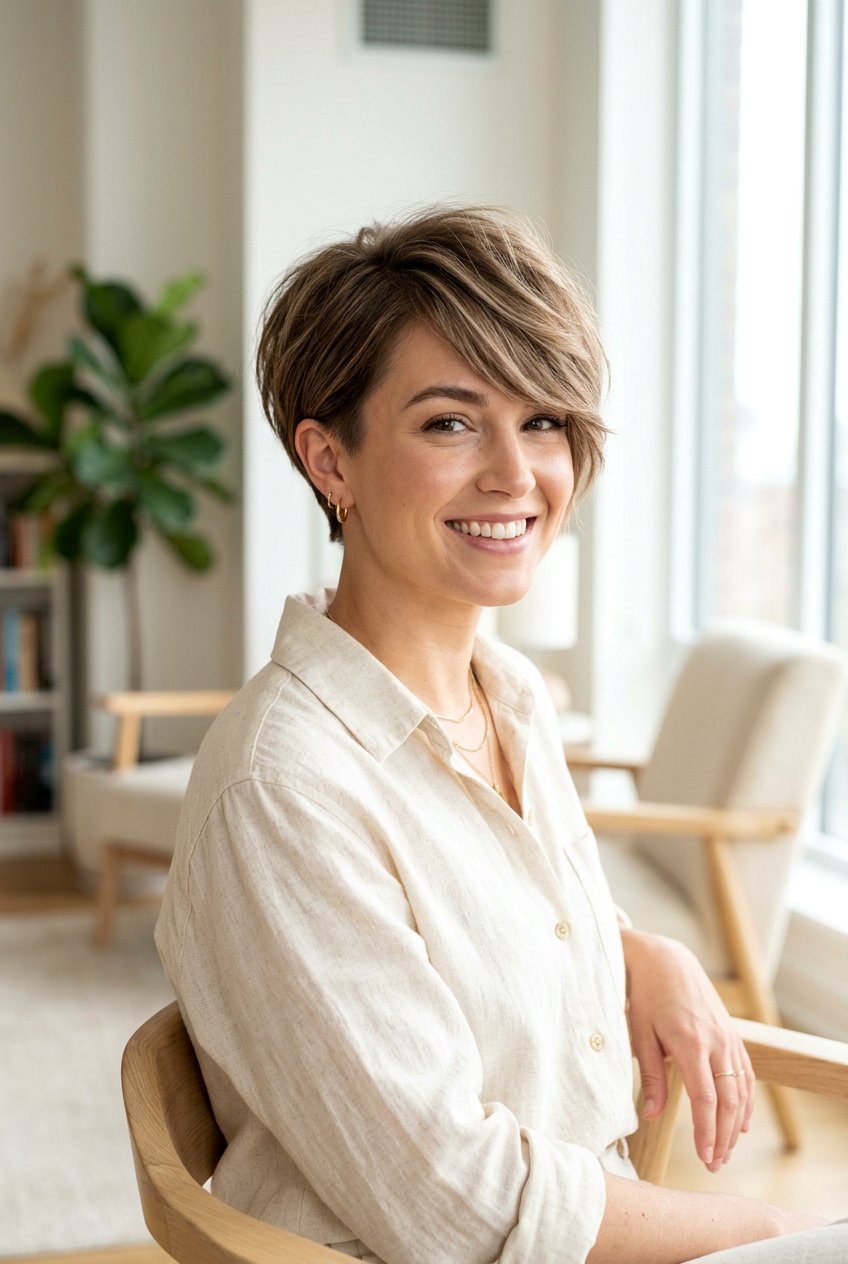 Feathered Pixie With Long Fringe - 20 feathered short pixie haircut - 20 feathered short pixie haircut