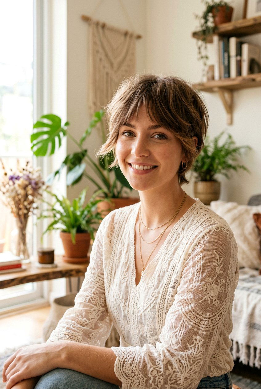 Feathered Pixie With Side Bangs - 20 feminine pixie with long bangs - 20 feminine pixie with long bangs