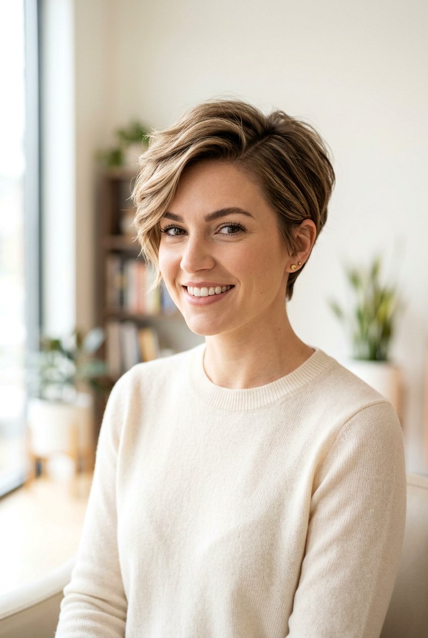 Feathered Pixie With Side Part - 20 feathered short pixie haircut - 20 feathered short pixie haircut