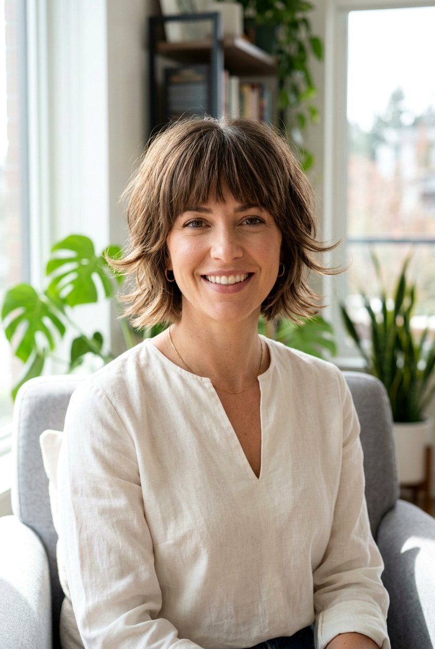 Feathered Shag Bob With Bangs - 20 alternative shag haircut women - 20 alternative shag haircut women