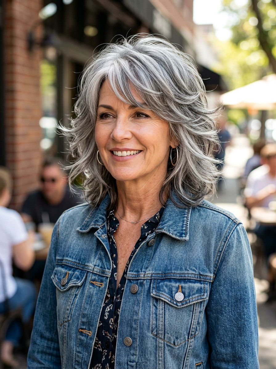 Feathered Shag For Gray Hair - 20 older women hairstyle ideas for gray hair - 20 older women hairstyle ideas for gray hair