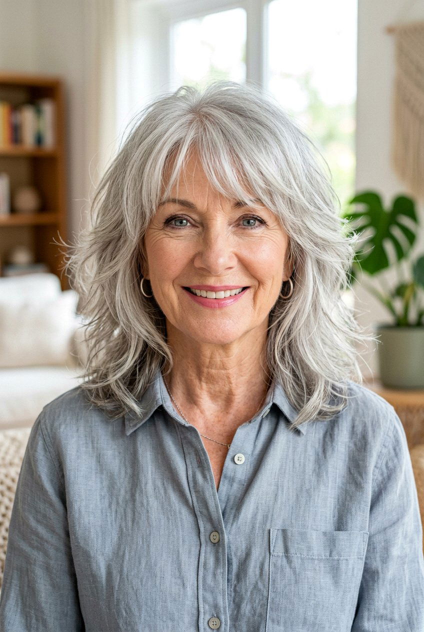 Feathered Shag Haircut - 20 layered haircut for women over 60 with thin hair - 20 layered haircut for women over 60 with thin hair