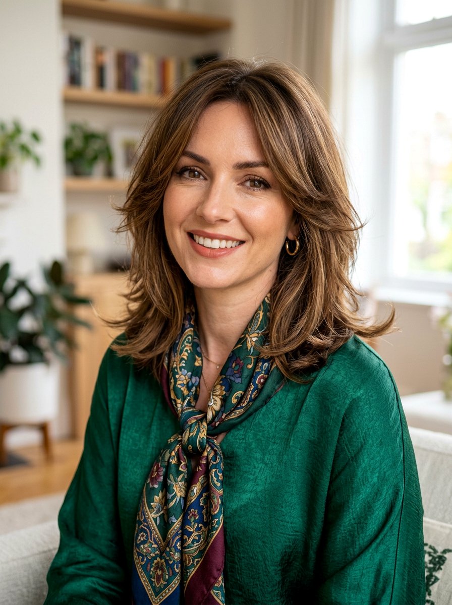 Feathered Shaggy Lob - 20 soft shaggy layers for older women - 20 soft shaggy layers for older women