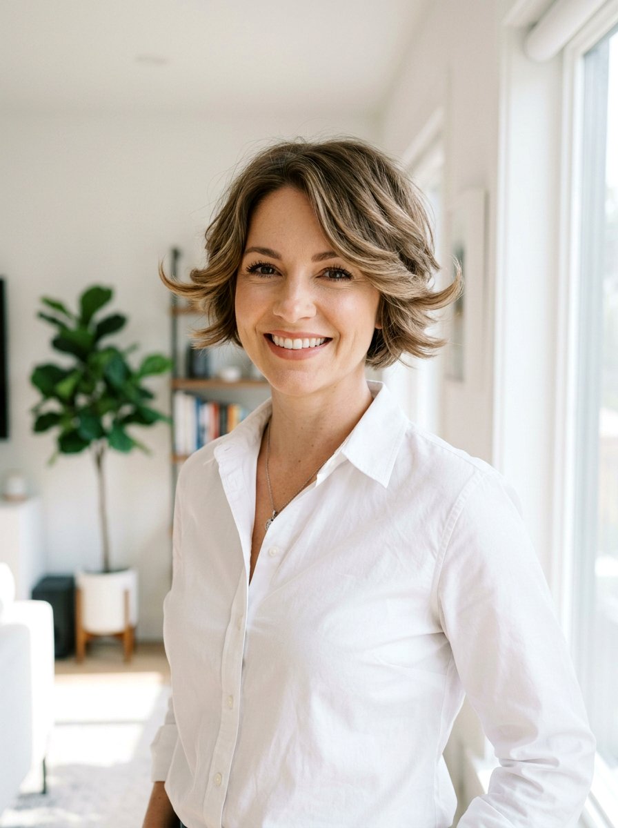 Feathered Short Haircut - 20 flattering haircut for diamond face women - 20 flattering haircut for diamond face women