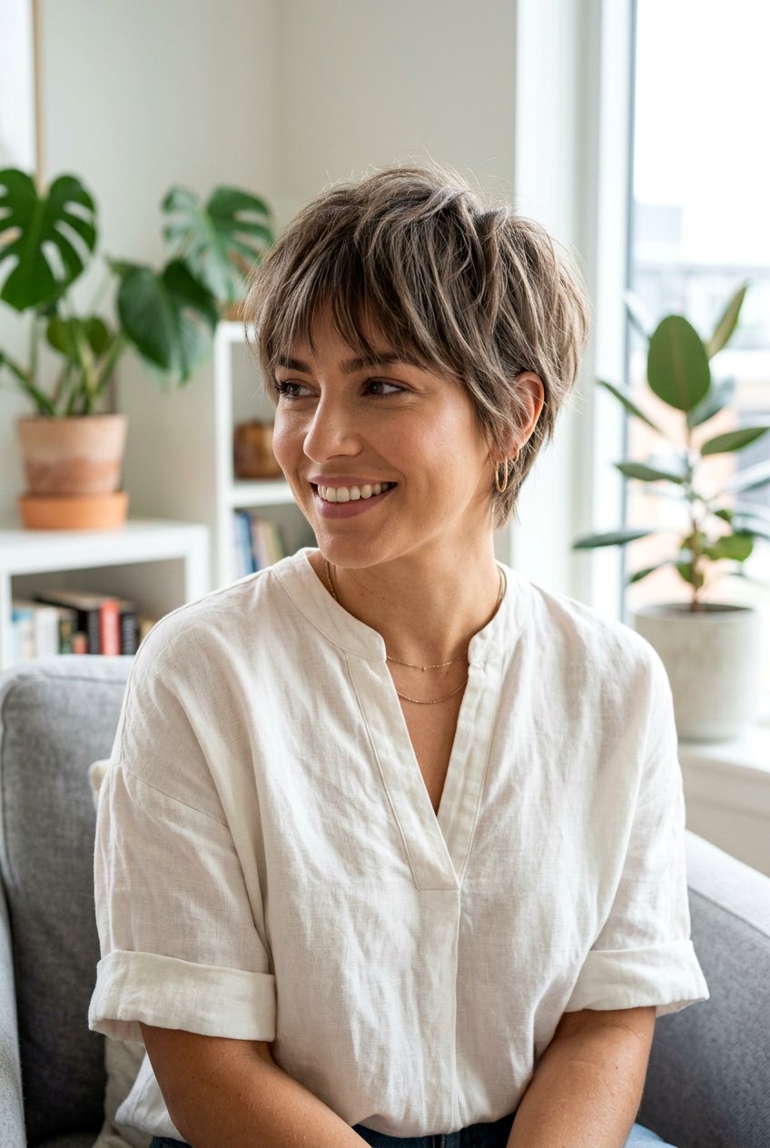 Feathered Short Pixie Cut With Choppy Ends - 20 feathered short pixie haircut - 20 feathered short pixie haircut