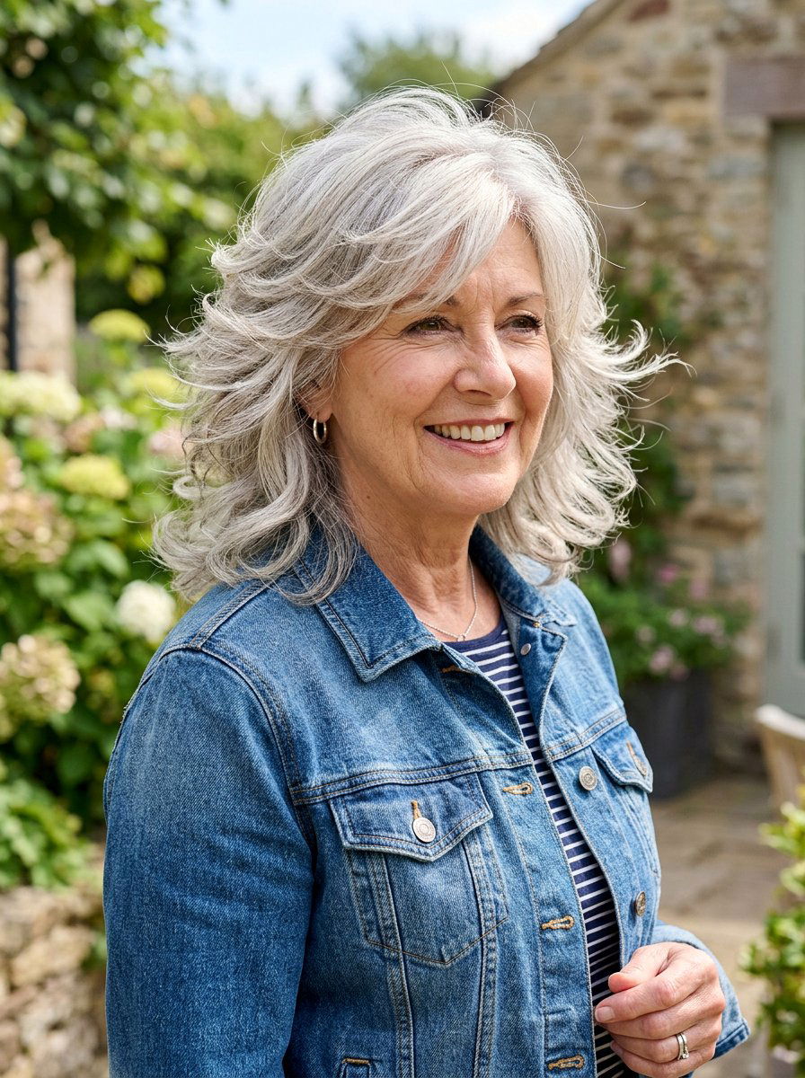 Feathered Shoulder Length Hair - 20 polished shoulder length hairstyle for older women - 20 polished shoulder length hairstyle for older women