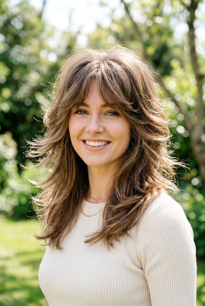 Feathered Shoulder Length Hair - 20 medium haircuts for thick hair - 20 medium haircuts for thick hair