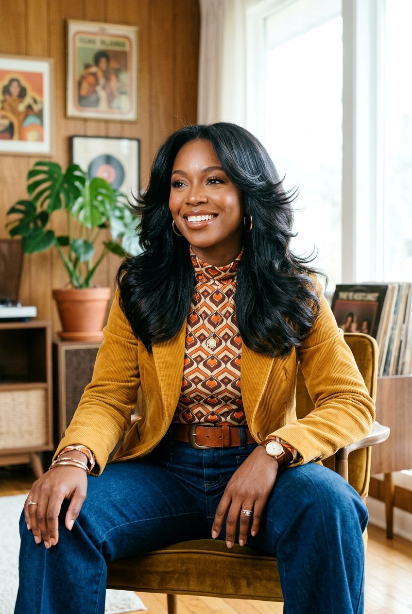 Feathered Silk Press - 20 black women silk press hairstyle ideas - 20 black women silk press hairstyle ideas