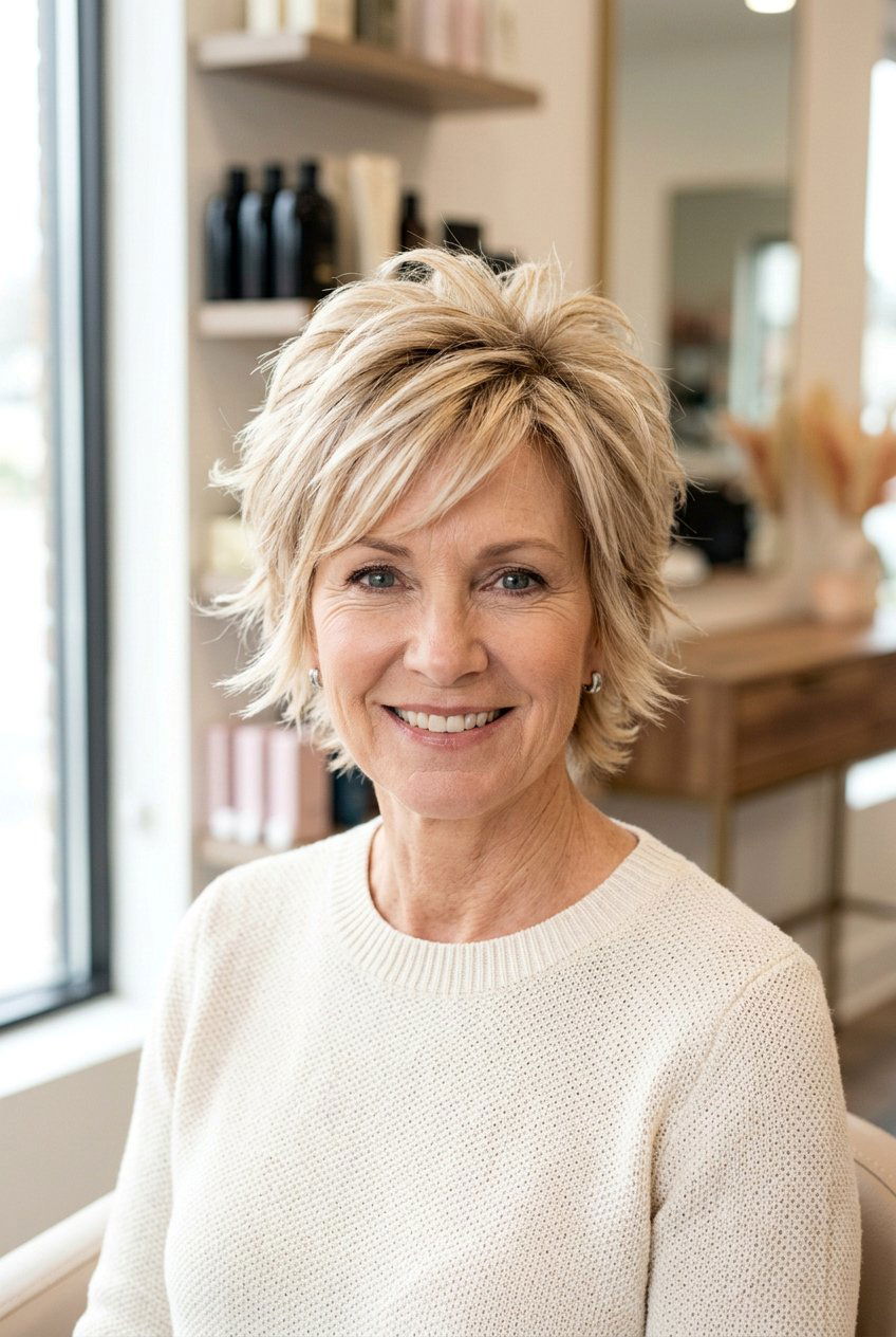 Feathered Spiky Hair - 20 short spiky haircuts for older women - 20 short spiky haircuts for older women