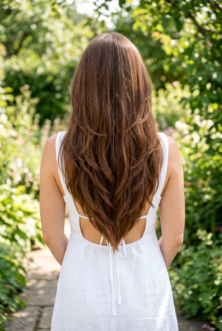 Feathered V Cut For Long Thick Hair - 20 feather cut to reduce volume in thick hair - 20 feather cut to reduce volume in thick hair