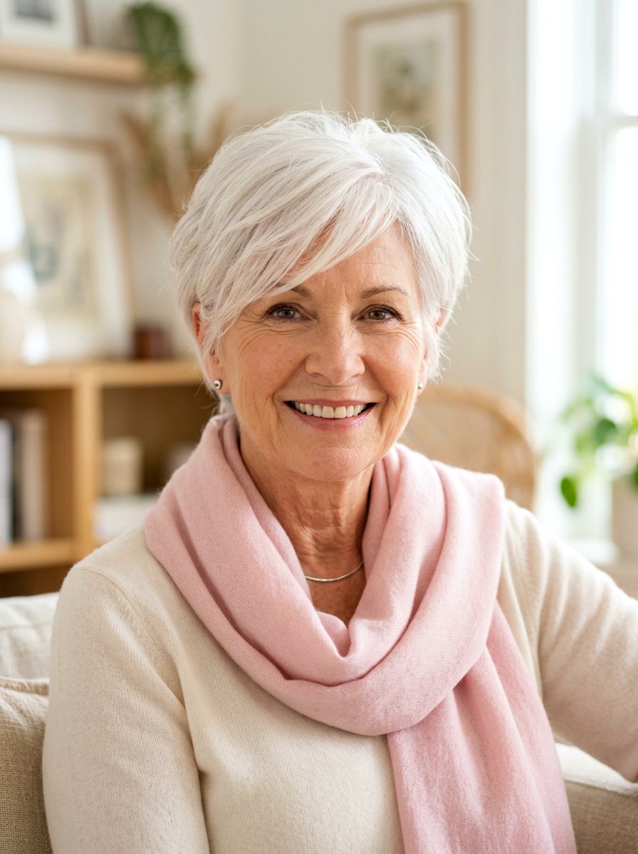 Feathered White Pixie Cut - 20 white pixie haircut for older women - 20 white pixie haircut for older women