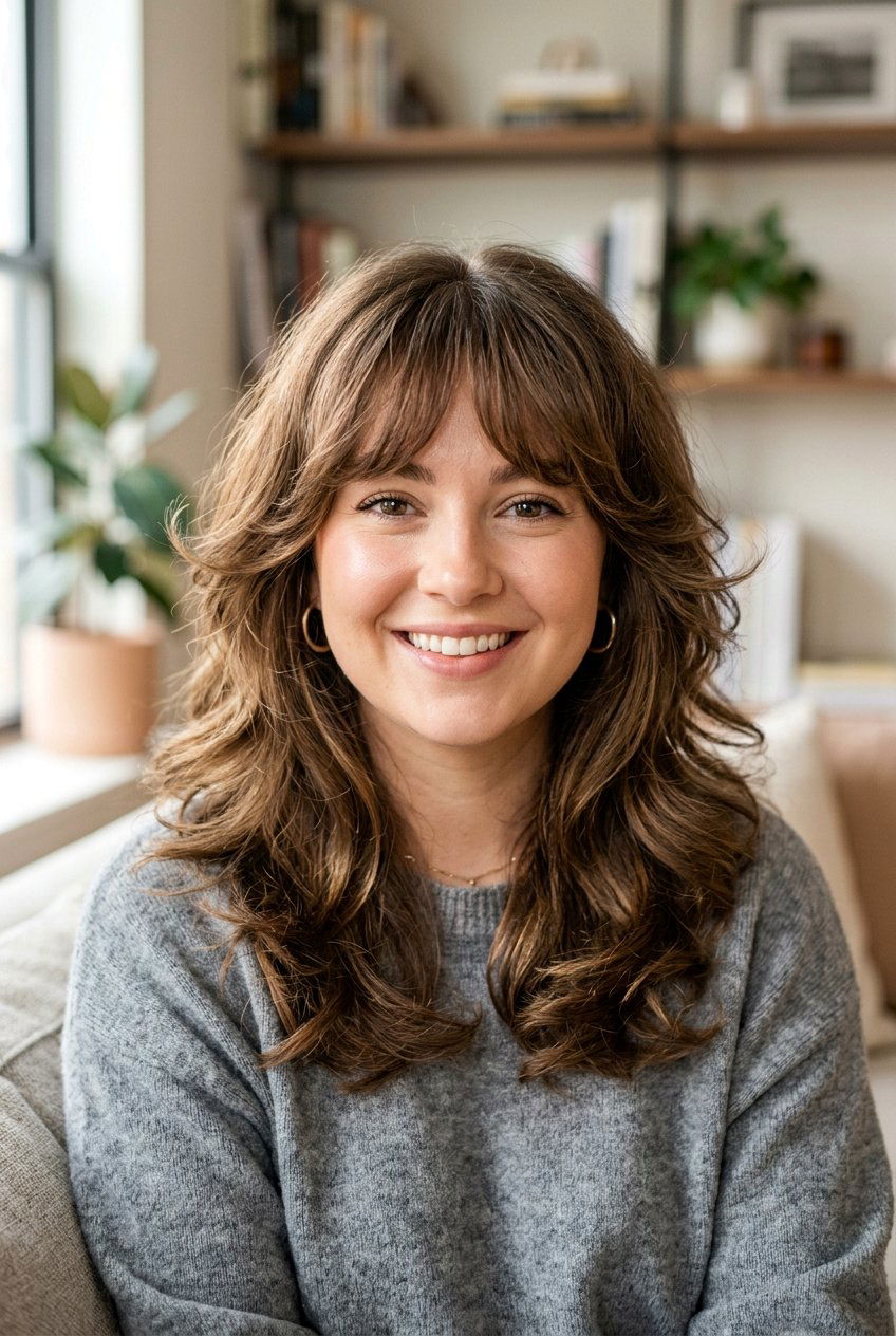 Feathered bangs - 20 bangs for round face - 20 bangs for round face