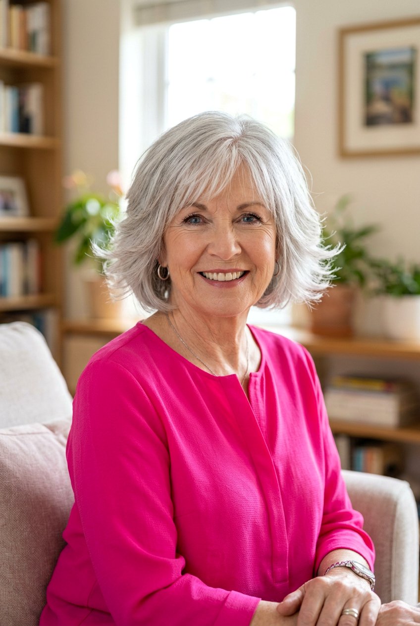 Feathered chin length bob - 20 elegant chin length bob for older women - 20 elegant chin length bob for older women