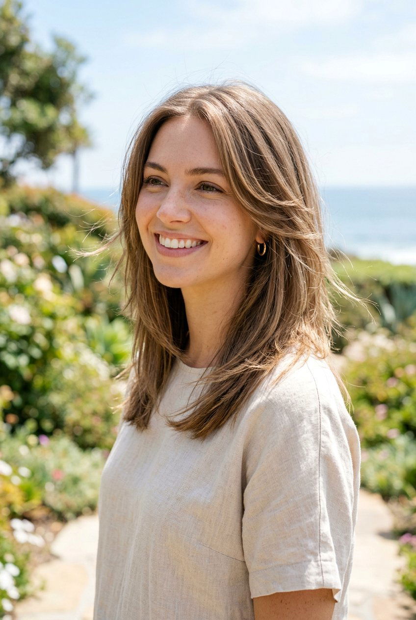 Feathered layers - 20 straight hairstyles for medium hair - 20 straight hairstyles for medium hair