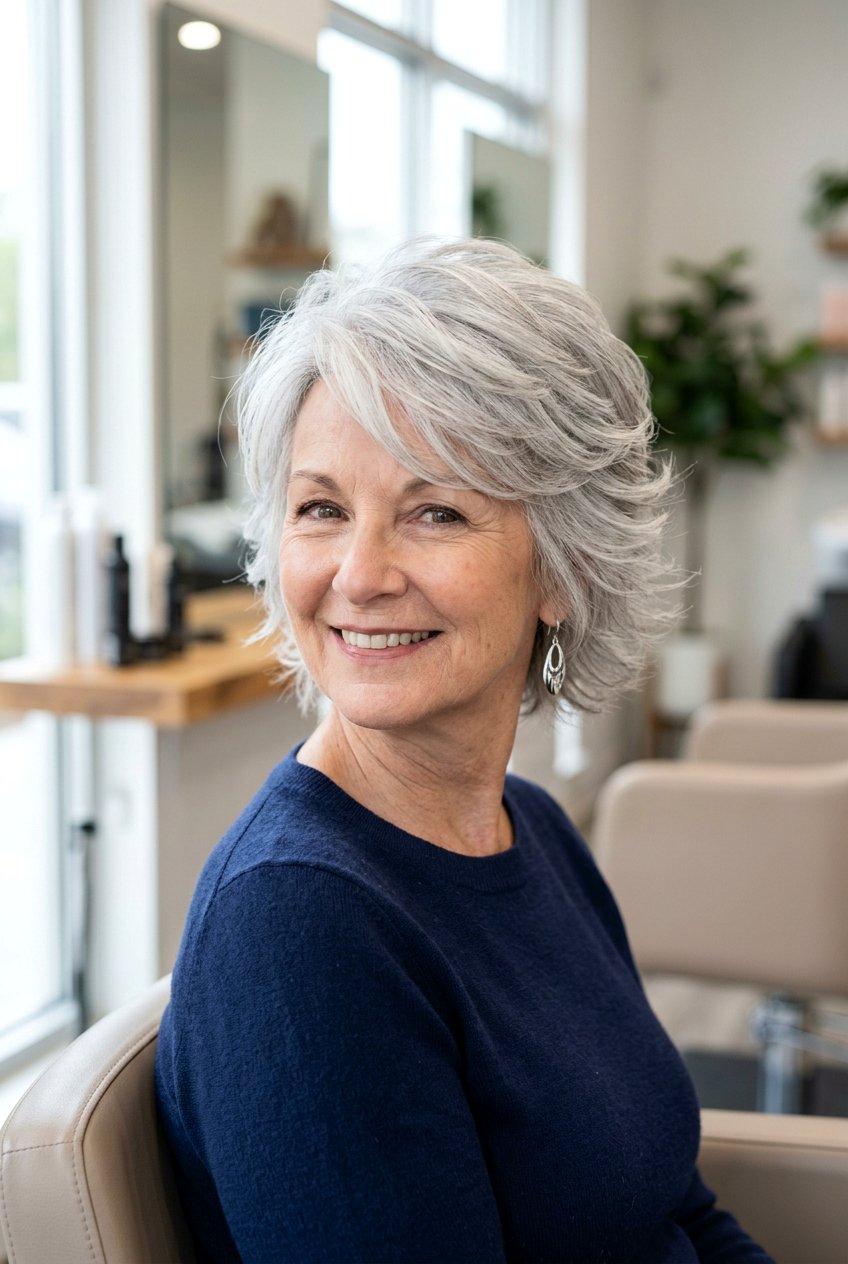Feathered layers for fine hair - 20 medium hairstyles for women over 60 - 20 medium hairstyles for women over 60