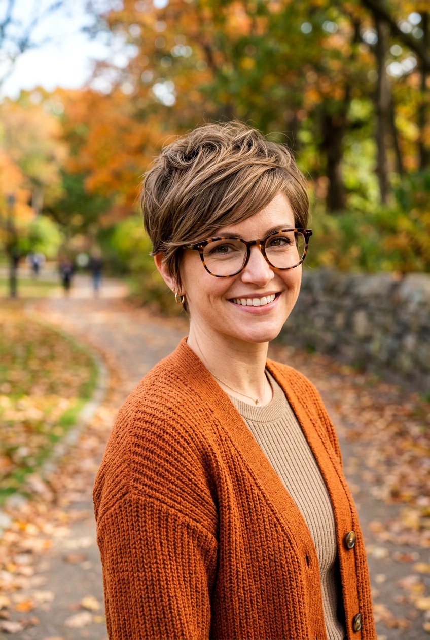 Feathered pixie with side bangs for glasses - 20 feathered pixie for women with glasses - 20 feathered pixie for women with glasses