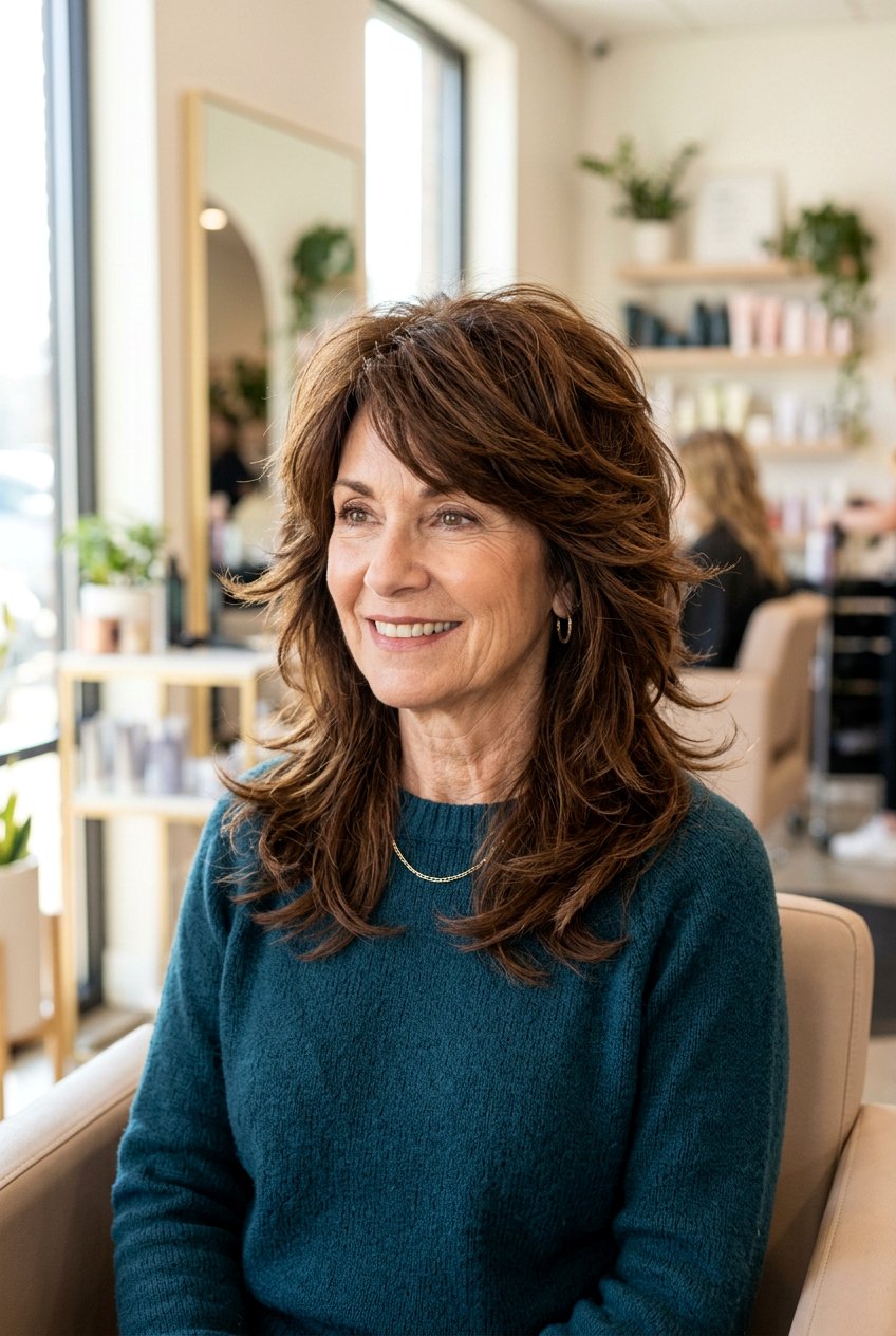Feathered shag for thick hair - 20 shag haircuts for older women - 20 shag haircuts for older women