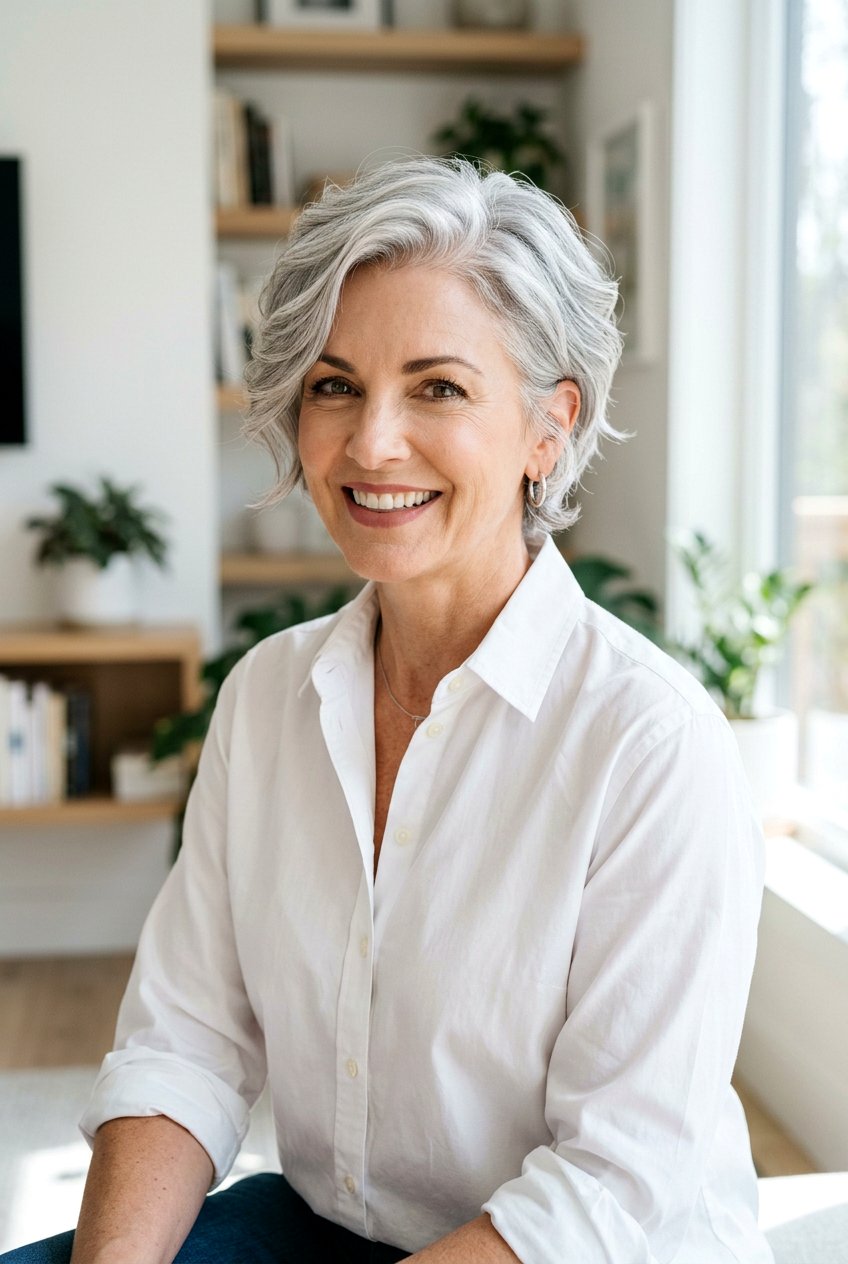 Feathered silver bixie haircut - 20 modern gray bixie haircut - 20 modern gray bixie haircut