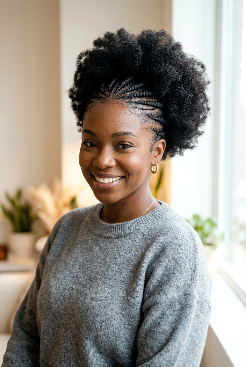 Feed In Braid Afro Puff - 20 braided afro puff hairstyle - 20 braided afro puff hairstyle