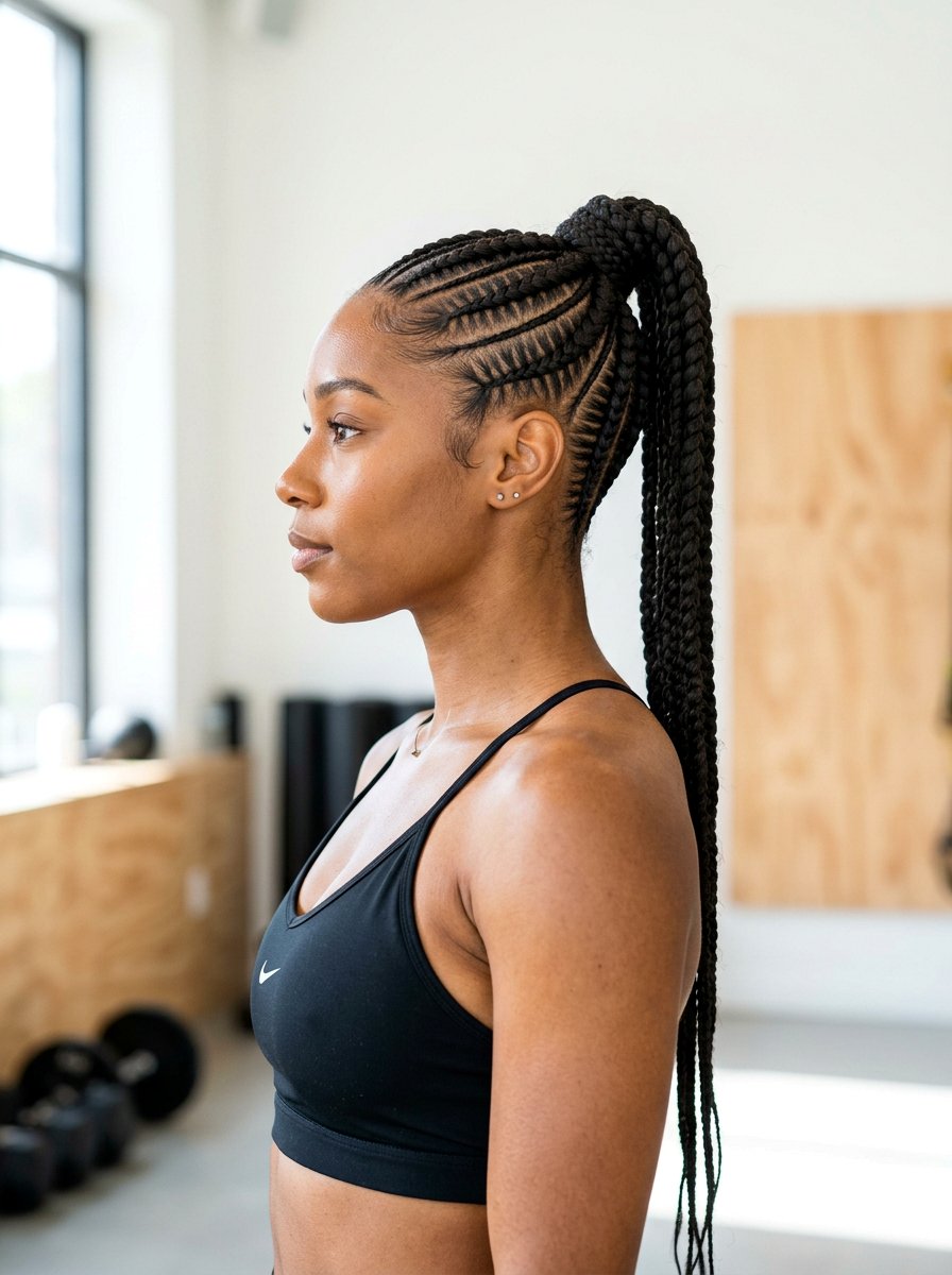 Feed In Braid Ponytail - 20 workout ponytail with braid - 20 workout ponytail with braid